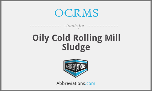 OCRMS - Oily Cold Rolling Mill Sludge