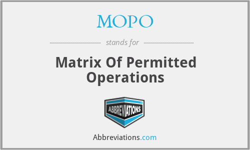 MOPO - Matrix Of Permitted Operations