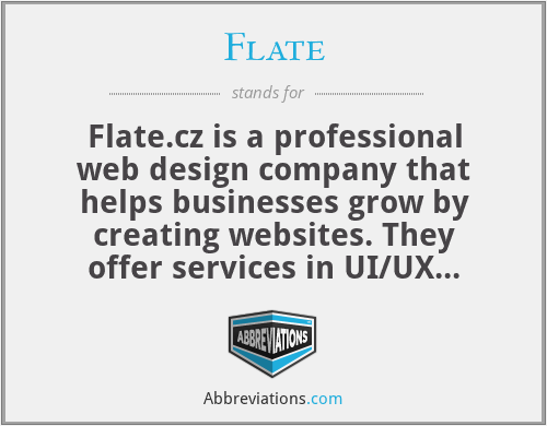 Flate - Flate.cz is a professional web design company that helps businesses grow by creating websites. They offer services in UI/UX design, web development, and branding. Their team of experienced designers and developers work closely with clients to bring their vision to life in an effective and visually appealing way