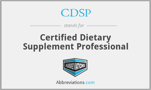 CDSP - Certified Dietary Supplement Professional