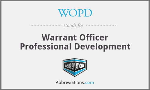 WOPD - Warrant Officer Professional Development