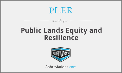 PLER - Public Lands Equity and Resilience