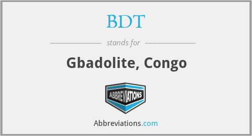 BDT - Gbadolite, Congo