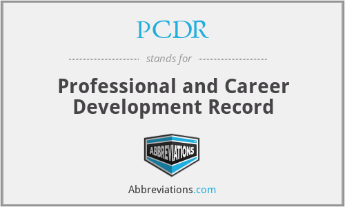 PCDR - Professional and Career Development Record
