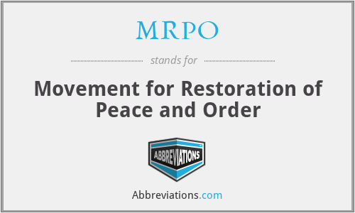 MRPO - Movement for Restoration of Peace and Order