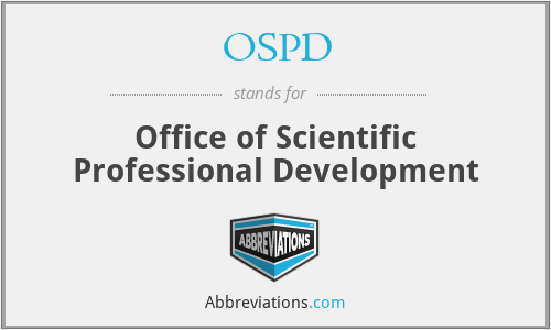 OSPD - Office of Scientific Professional Development