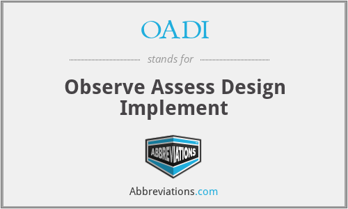 OADI - Observe Assess Design Implement