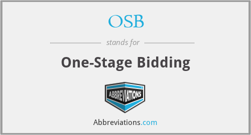 OSB - One-Stage Bidding