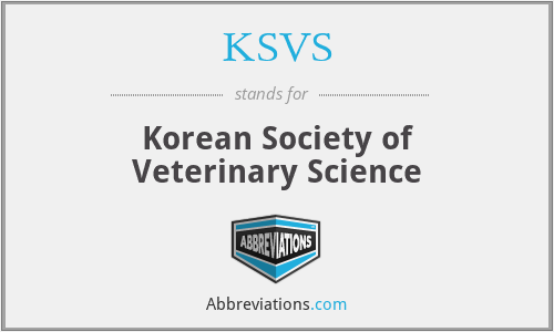 KSVS - Korean Society of Veterinary Science