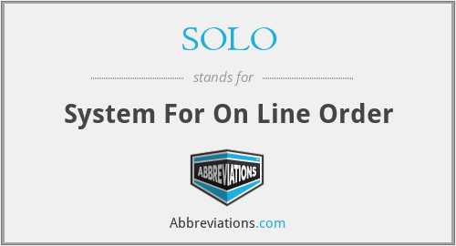 SOLO - System For On Line Order