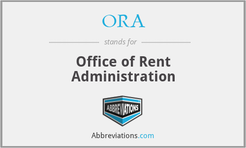ORA - Office of Rent Administration