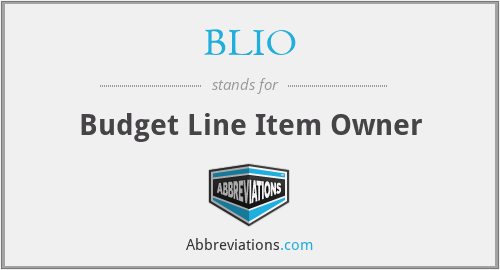 BLIO - Budget Line Item Owner
