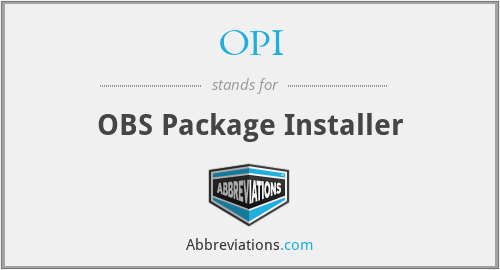 OPI - OBS Package Installer