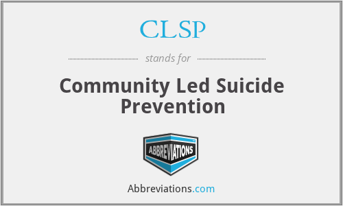 CLSP - Community Led Suicide Prevention