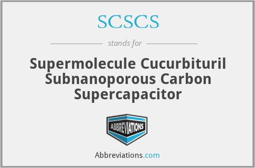 SCSCS - Supermolecule Cucurbituril Subnanoporous Carbon Supercapacitor