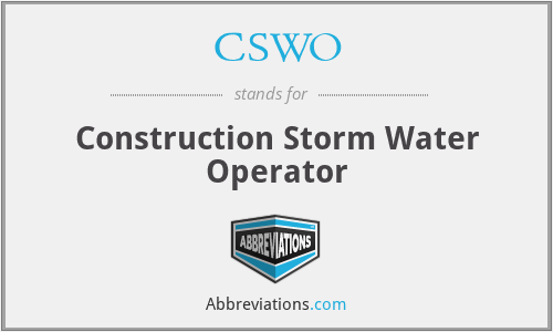 CSWO - Construction Storm Water Operator