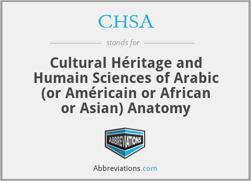 CHSA - Cultural Héritage and Humain Sciences of Arabic (or Américain or African or Asian) Anatomy