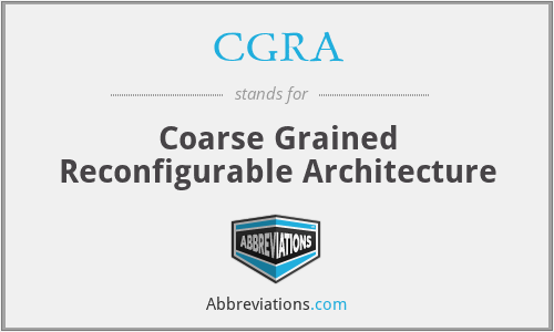 CGRA - Coarse Grained Reconfigurable Architecture