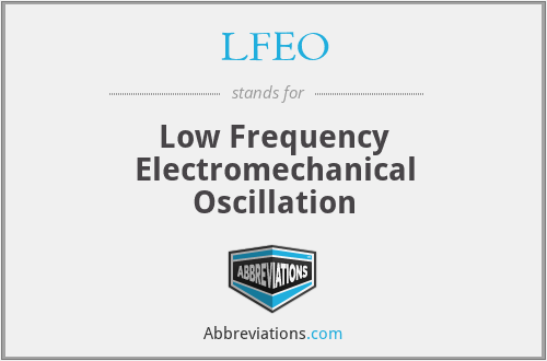 LFEO - Low Frequency Electromechanical Oscillation