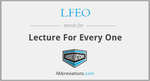 LFEO - Lecture For Every One