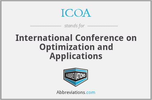 ICOA - International Conference on Optimization and Applications