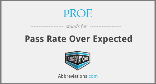 PROE - Pass Rate Over Expected