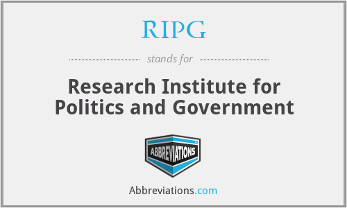 RIPG - Research Institute for Politics and Government