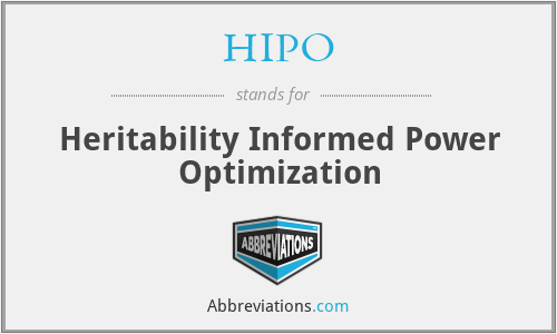 HIPO - Heritability Informed Power Optimization