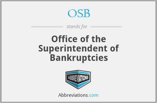 OSB - Office of the Superintendent of Bankruptcies