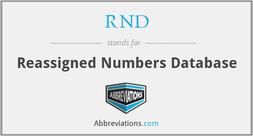 RND - Reassigned Numbers Database