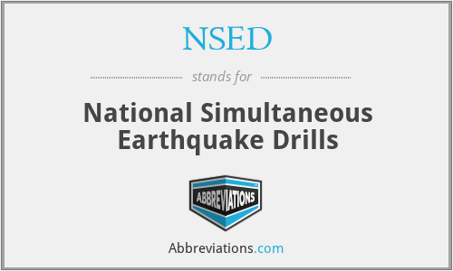NSED - National Simultaneous Earthquake Drills