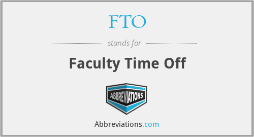 FTO - Faculty Time Off