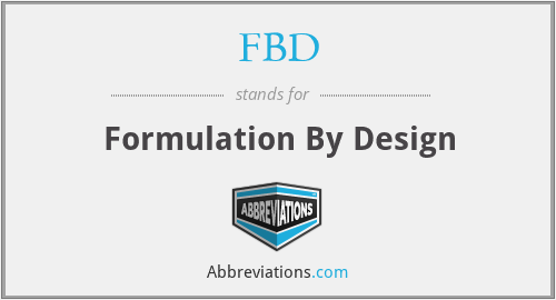FBD - Formulation By Design