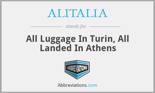 ALITALIA - All Luggage In Turin, All Landed In Athens