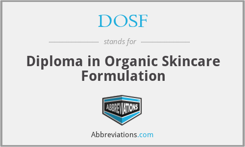 DOSF - Diploma in Organic Skincare Formulation