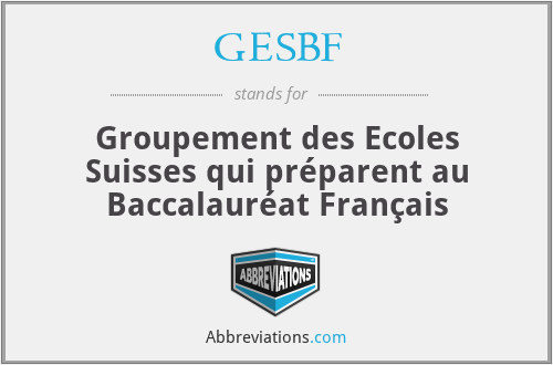 GESBF - Groupement des Ecoles Suisses qui préparent au Baccalauréat Français