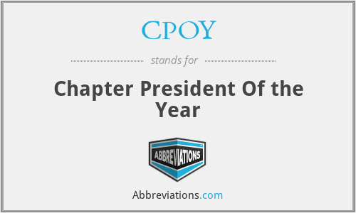 CPOY - Chapter President Of the Year