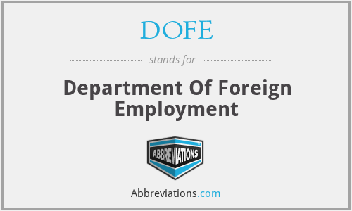 DOFE - Department Of Foreign Employment