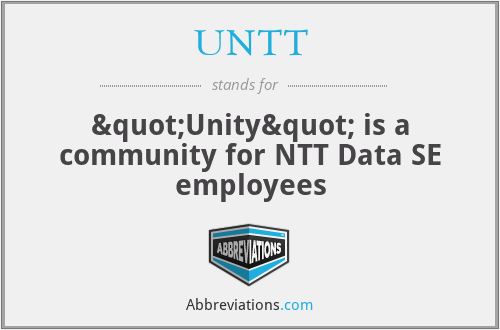 UNTT - "Unity" is a community for NTT Data SE employees