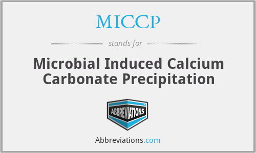 MICCP - Microbial Induced Calcium Carbonate Precipitation