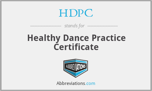 HDPC - Healthy Dance Practice Certificate