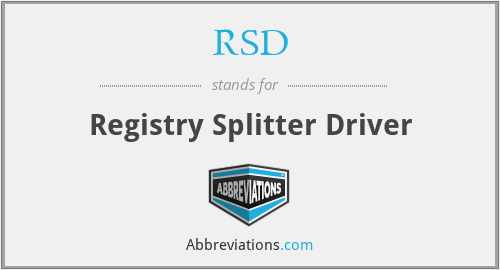 RSD - Registry Splitter Driver