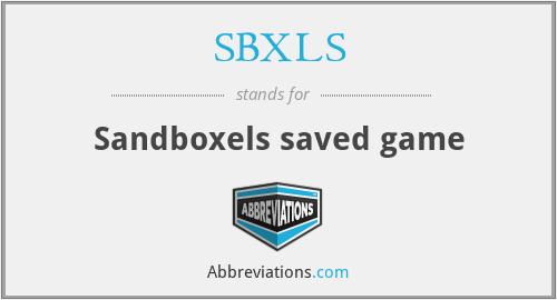 SBXLS - Sandboxels saved game