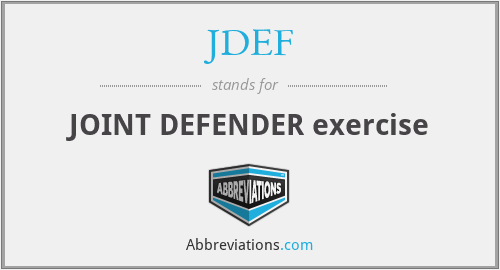JDEF - JOINT DEFENDER exercise