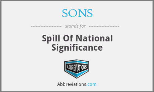 SONS - Spill Of National Significance
