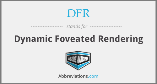 DFR - Dynamic Foveated Rendering