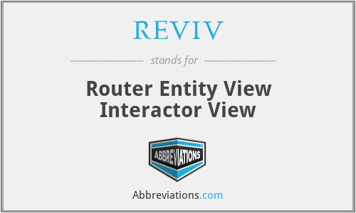 REVIV - Router Entity View Interactor View