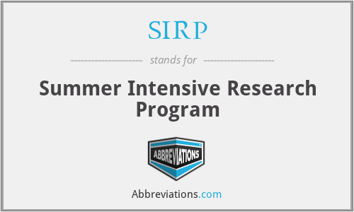 SIRP - Summer Intensive Research Program