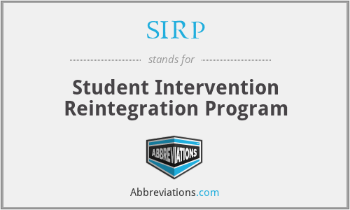 SIRP - Student Intervention Reintegration Program