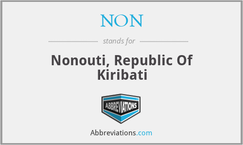 NON - Nonouti, Republic Of Kiribati